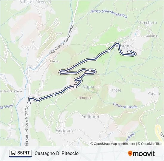 85PIT Bus Line Map