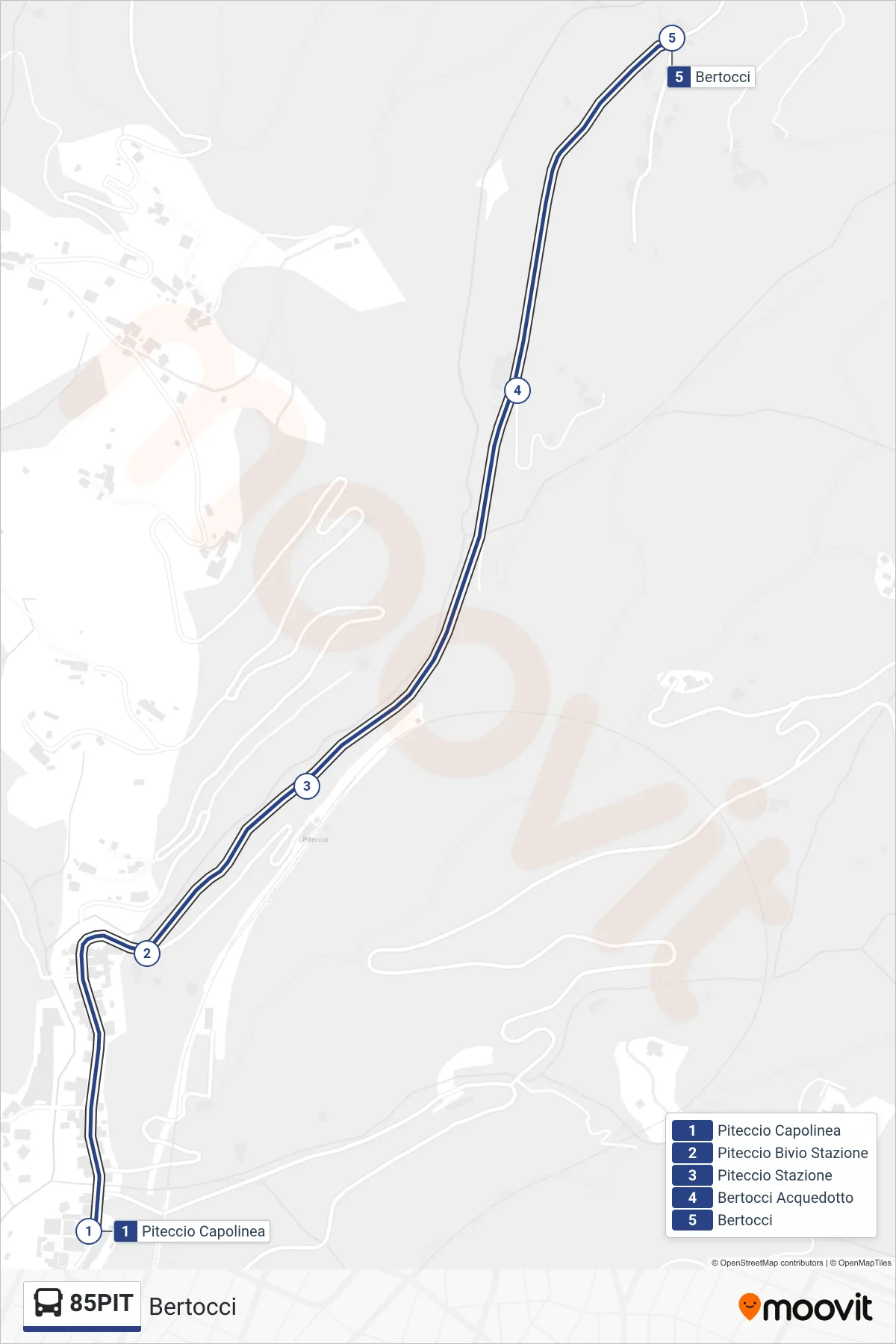 Linea 85PIT bus (Bertocci) - Percorsi e fermate sulla mappa