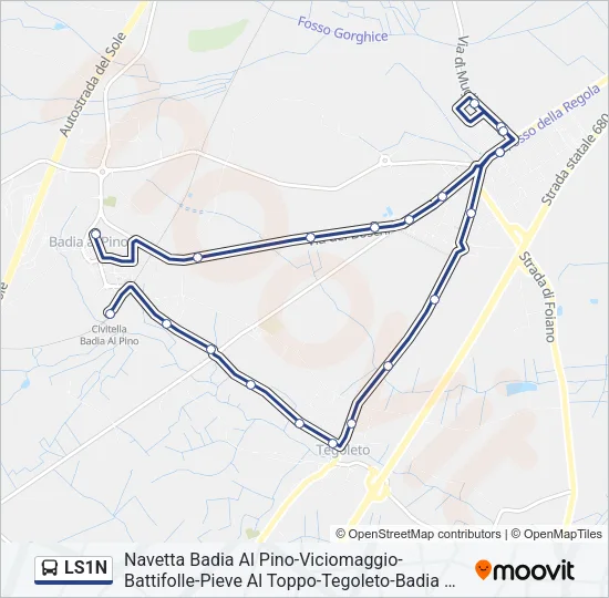LS1N Bus Line Map
