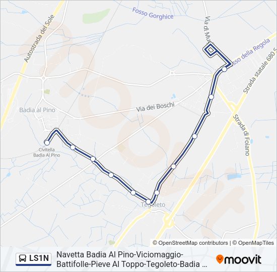 LS1N Bus Line Map