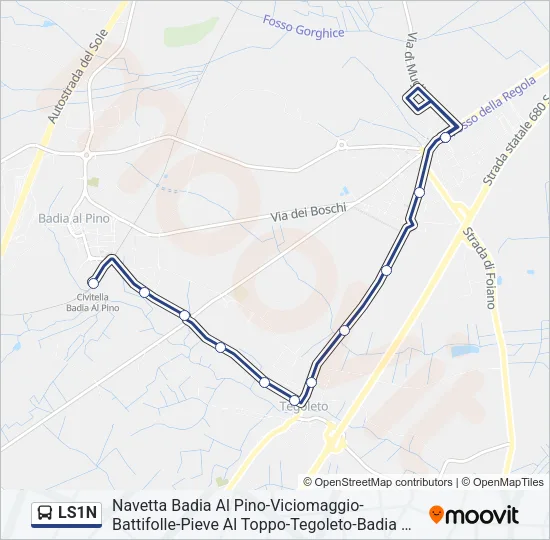 LS1N Bus Line Map