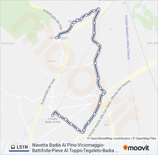 LS1N Bus Line Map
