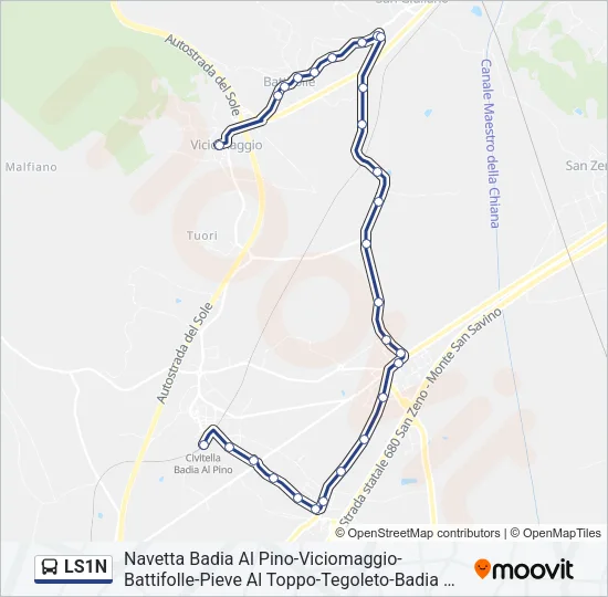 LS1N Bus Line Map