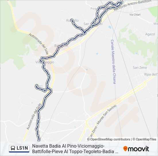 LS1N Bus Line Map