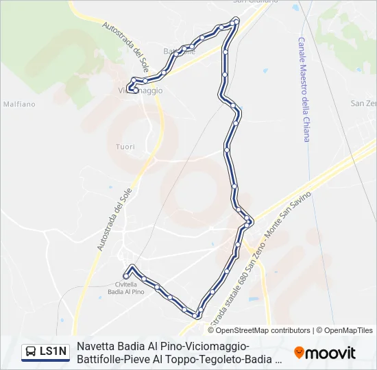 LS1N Bus Line Map