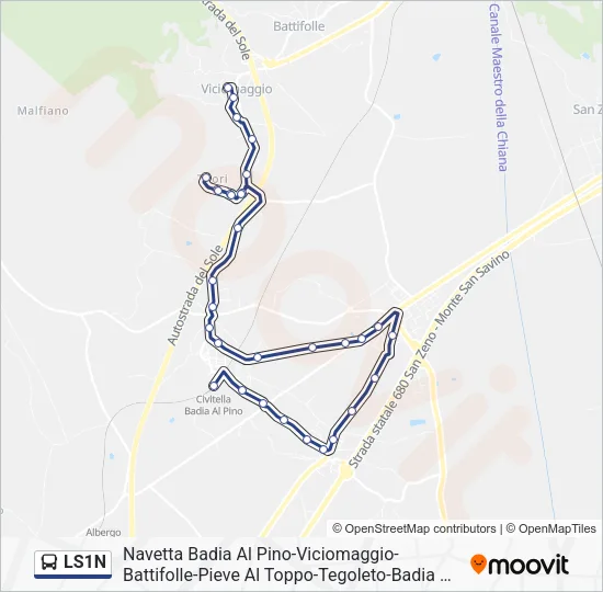 LS1N Bus Line Map