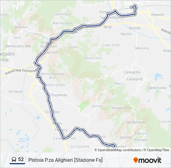 52 Bus Line Map