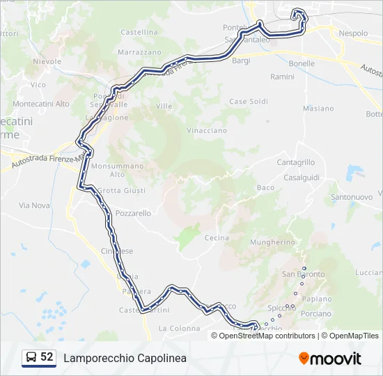 52 Bus Line Map