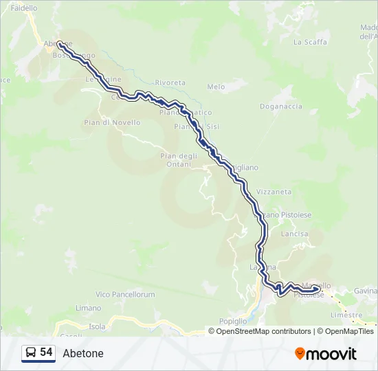 54 Bus Line Map