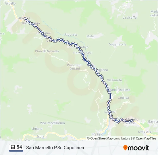 54 Bus Line Map