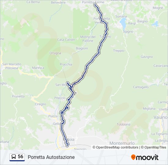 Percorso linea bus 56