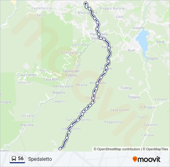 Percorso linea bus 56