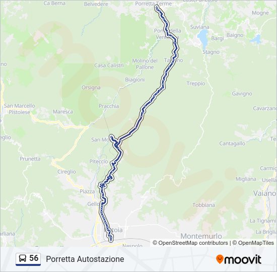 56 bus Line Map