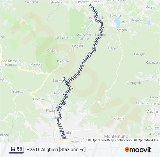 Percorso linea bus 56