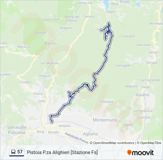 57 Bus Line Map