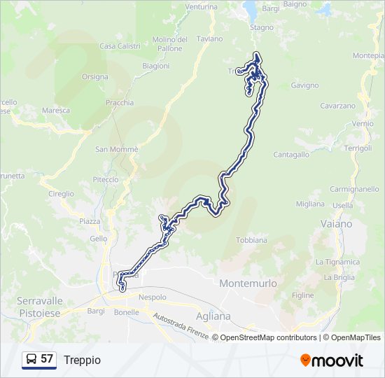 57 bus Line Map