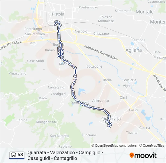 58 Bus Line Map
