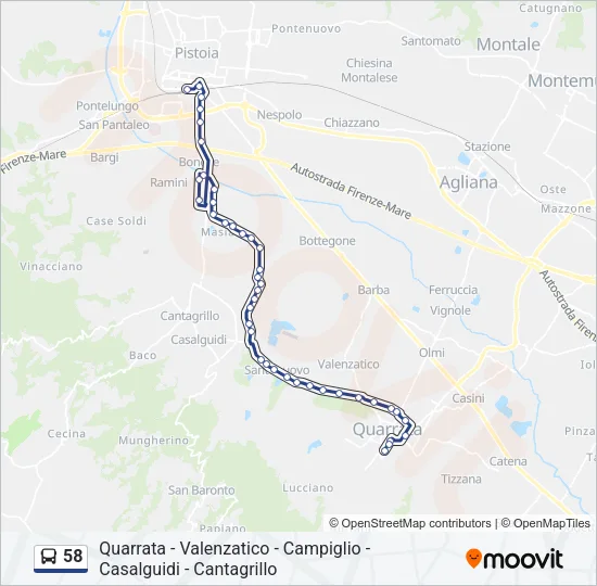 58 Bus Line Map