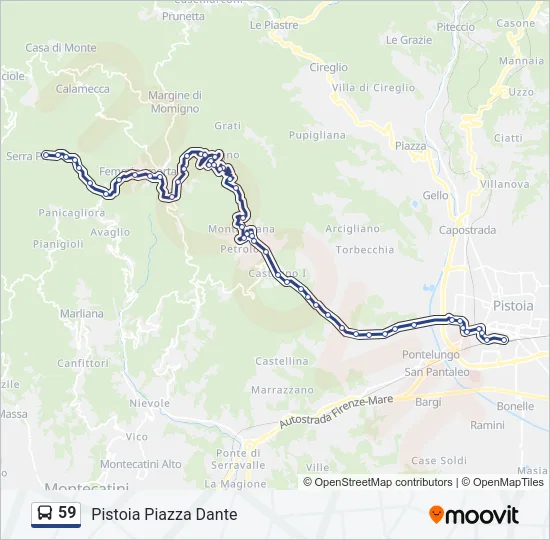 Percorso linea bus 59