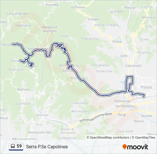 Percorso linea bus 59