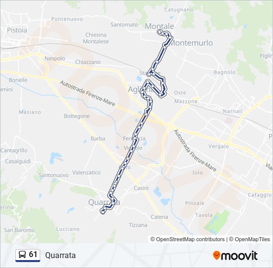 61 bus Line Map