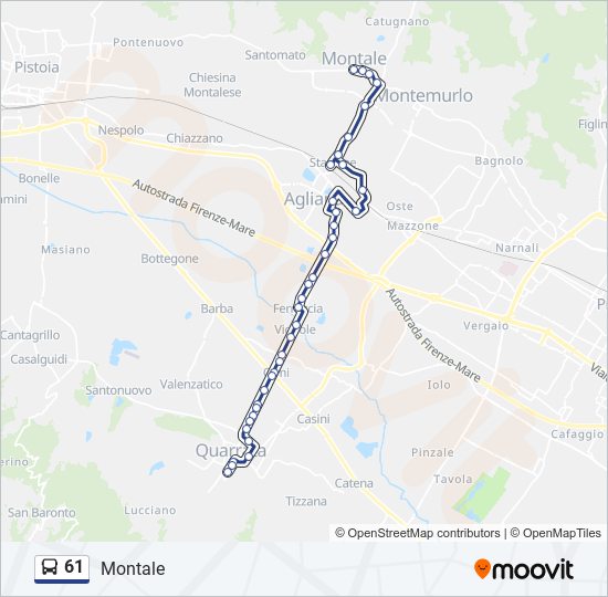 61 bus Line Map