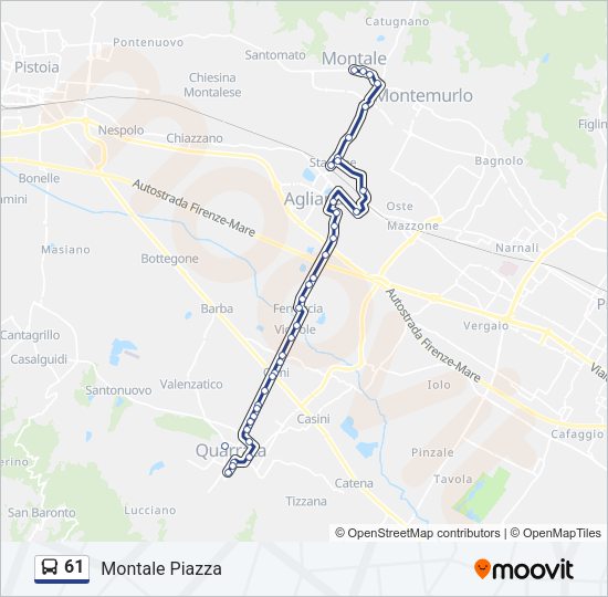 61 Bus Line Map