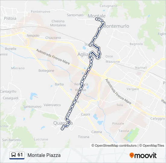 61 Bus Line Map