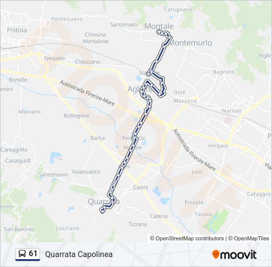 61 Bus Line Map