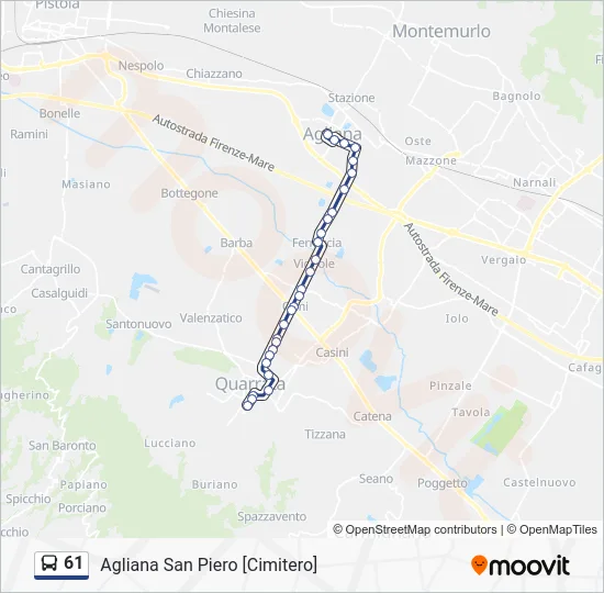 61 Bus Line Map