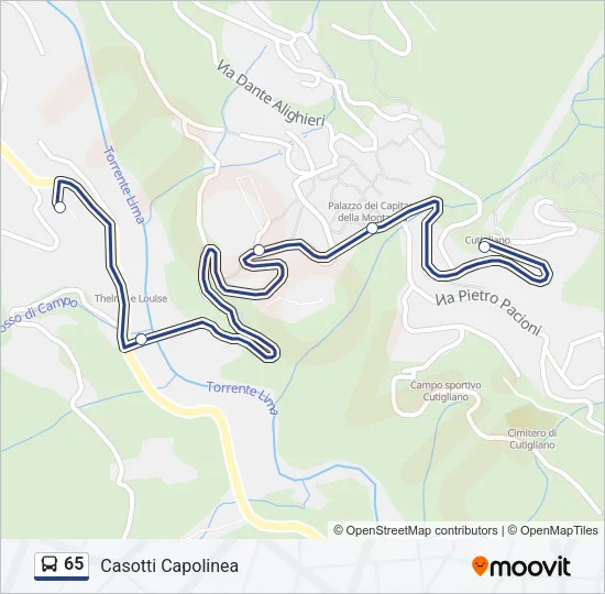 65 Bus Line Map
