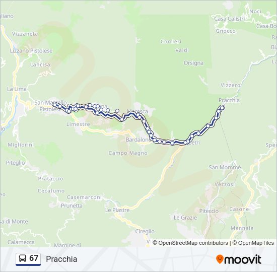67 Bus Line Map