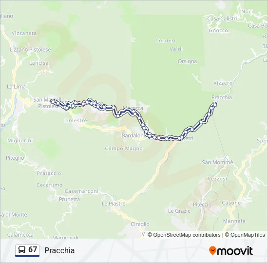 67 Bus Line Map