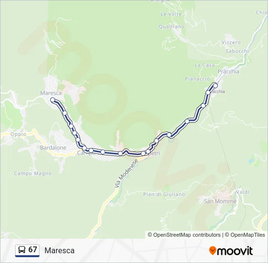 67 Bus Line Map