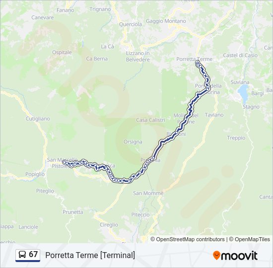 67 Bus Line Map