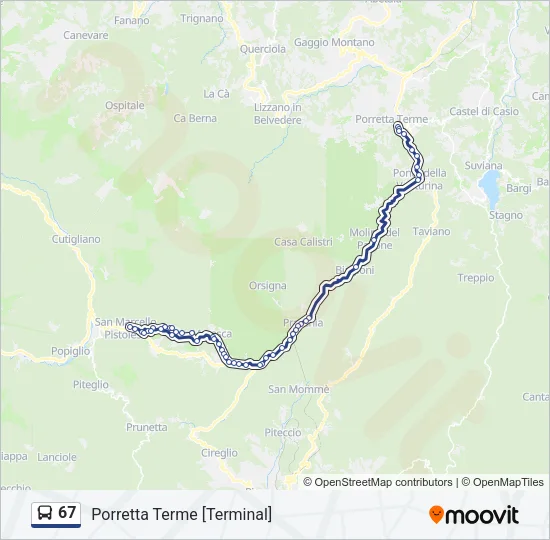 67 Bus Line Map