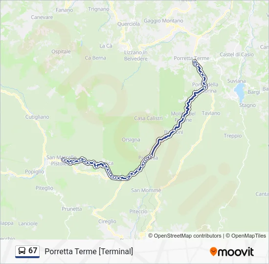 67 Bus Line Map