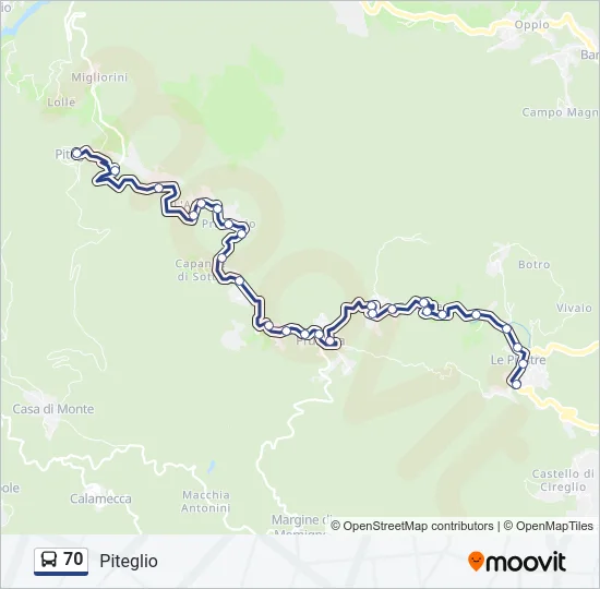 70 Bus Line Map