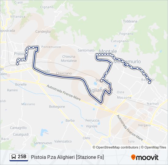 25B Bus Line Map