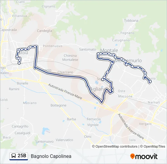 25B Bus Line Map