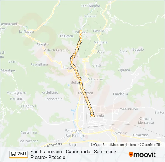 25U Bus Line Map