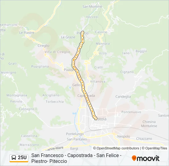 25U Bus Line Map