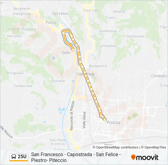 25U Bus Line Map