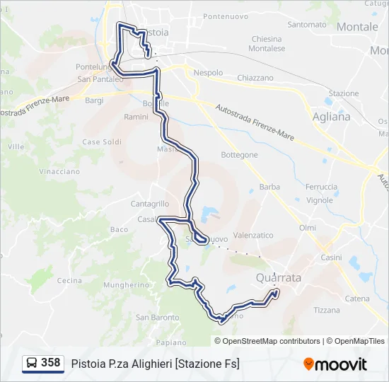 358 Bus Line Map