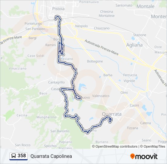 Percorso linea bus 358