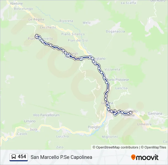 454 Bus Line Map