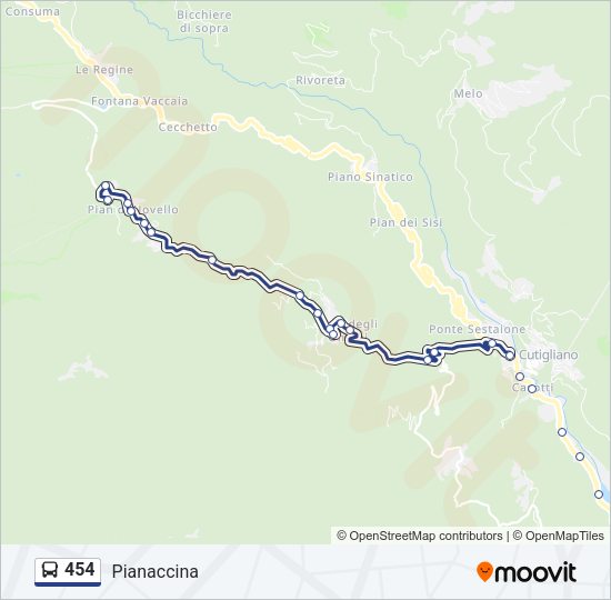 454 Bus Line Map