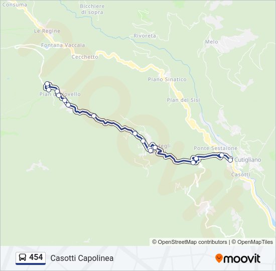 454 Bus Line Map