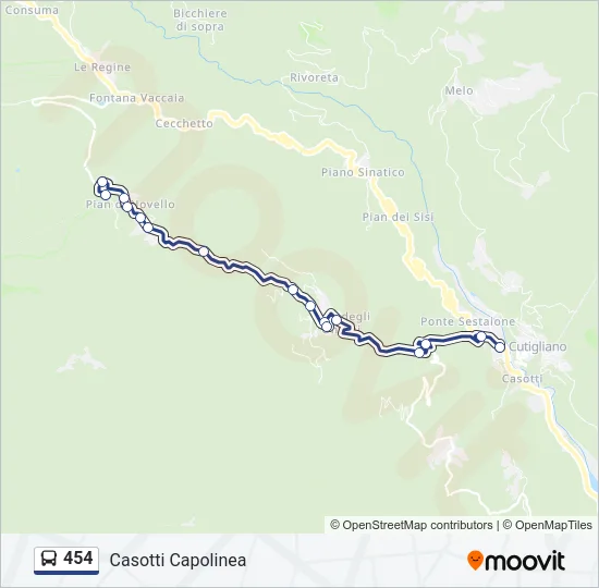 454 Bus Line Map