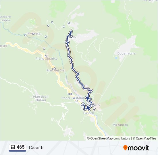 Percorso linea bus 465